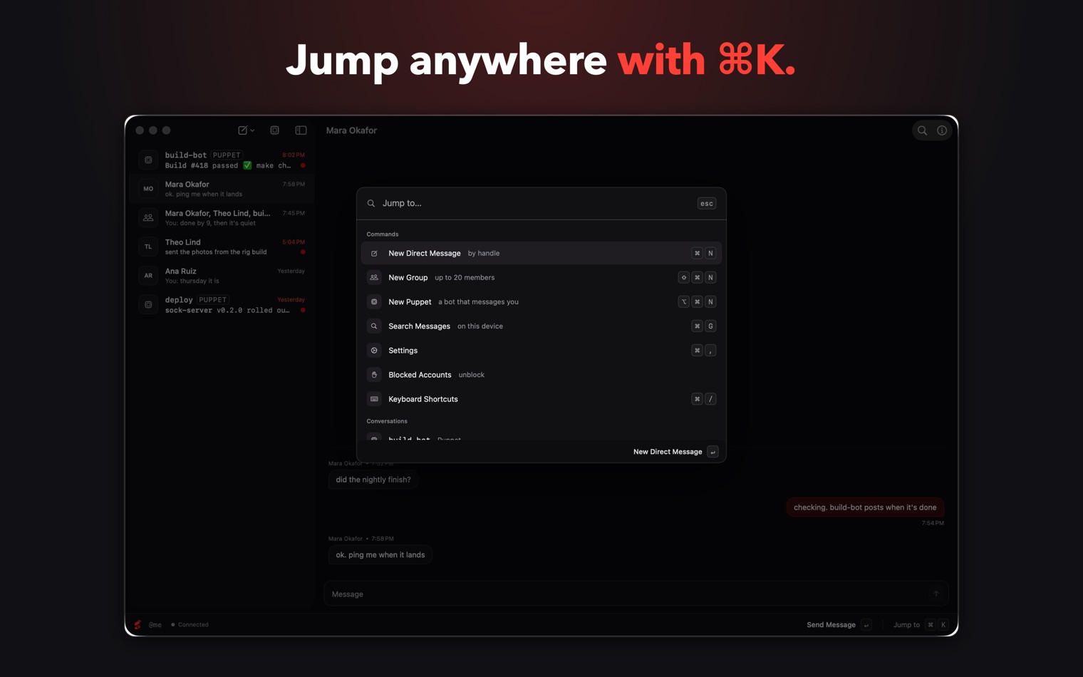 Jump anywhere with Command-K