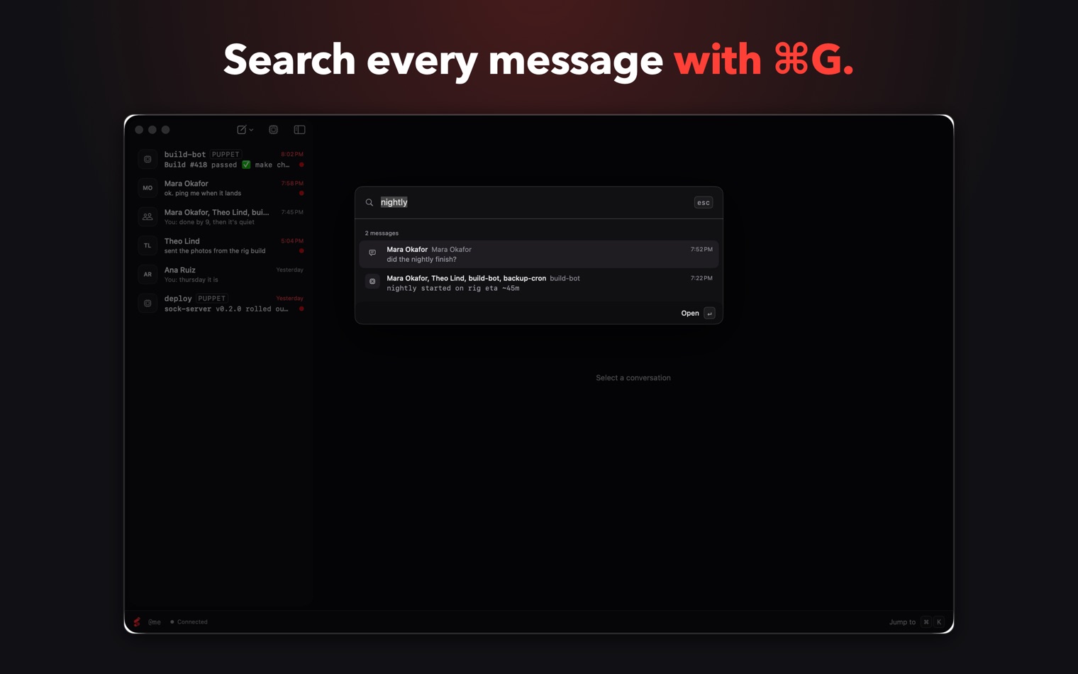 Search every message with Command-G